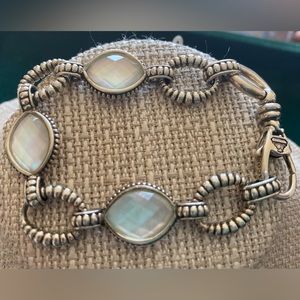 Lagos Sterling Silver Venus White Mother of Pearl and Crystal Bracelet